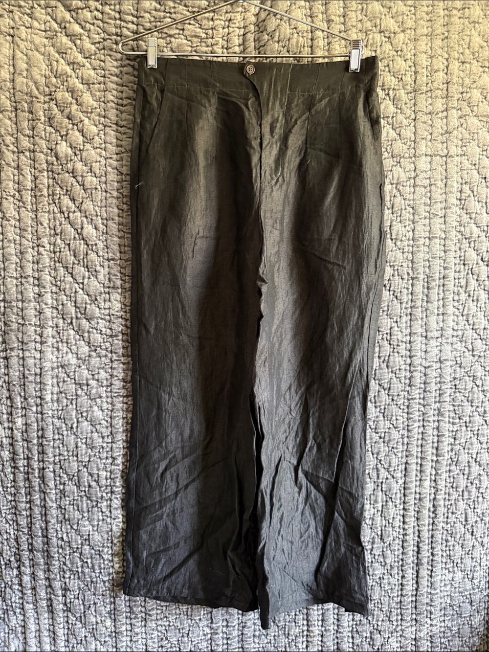 Women’s Black Wide-Leg Chinos Made -Italy